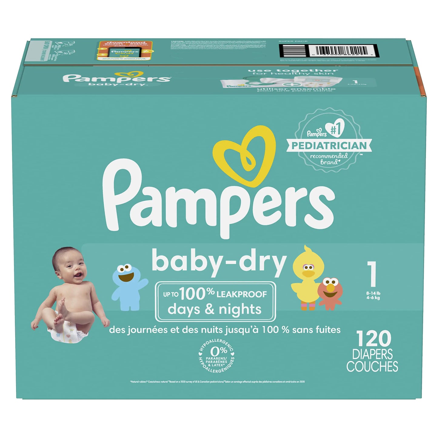 Pampers Pampers Baby-Dry Diapers Size 1 120 Count 120 Count