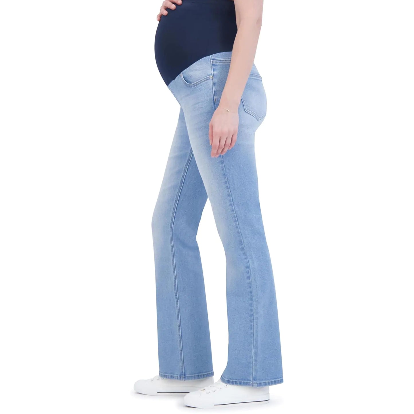 Savi Parker Womens Maternity Bootcut Jeans with Pockets – Fall Maternity Clothes-Pregnancy Must Haves Maternity Jeans Over The Belly - 32.5" Inseam (S Savannah Wash)