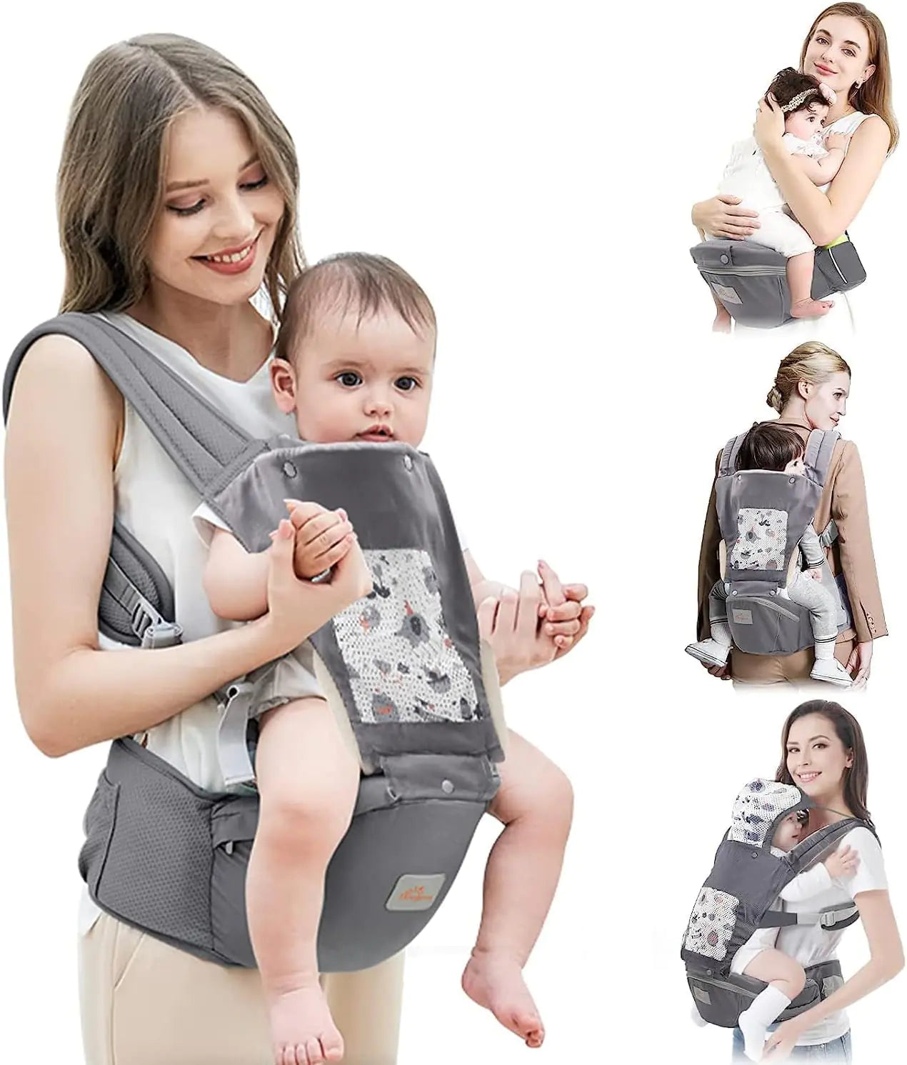 Mumgaroo Baby Carrier Newborn to Toddler Toddler Carrier with Hood & Extra Safety Belt All Seasons & All Position Baby Hip Carrier Hip Carrier for Baby for Breastfeeding Infant & Toddler