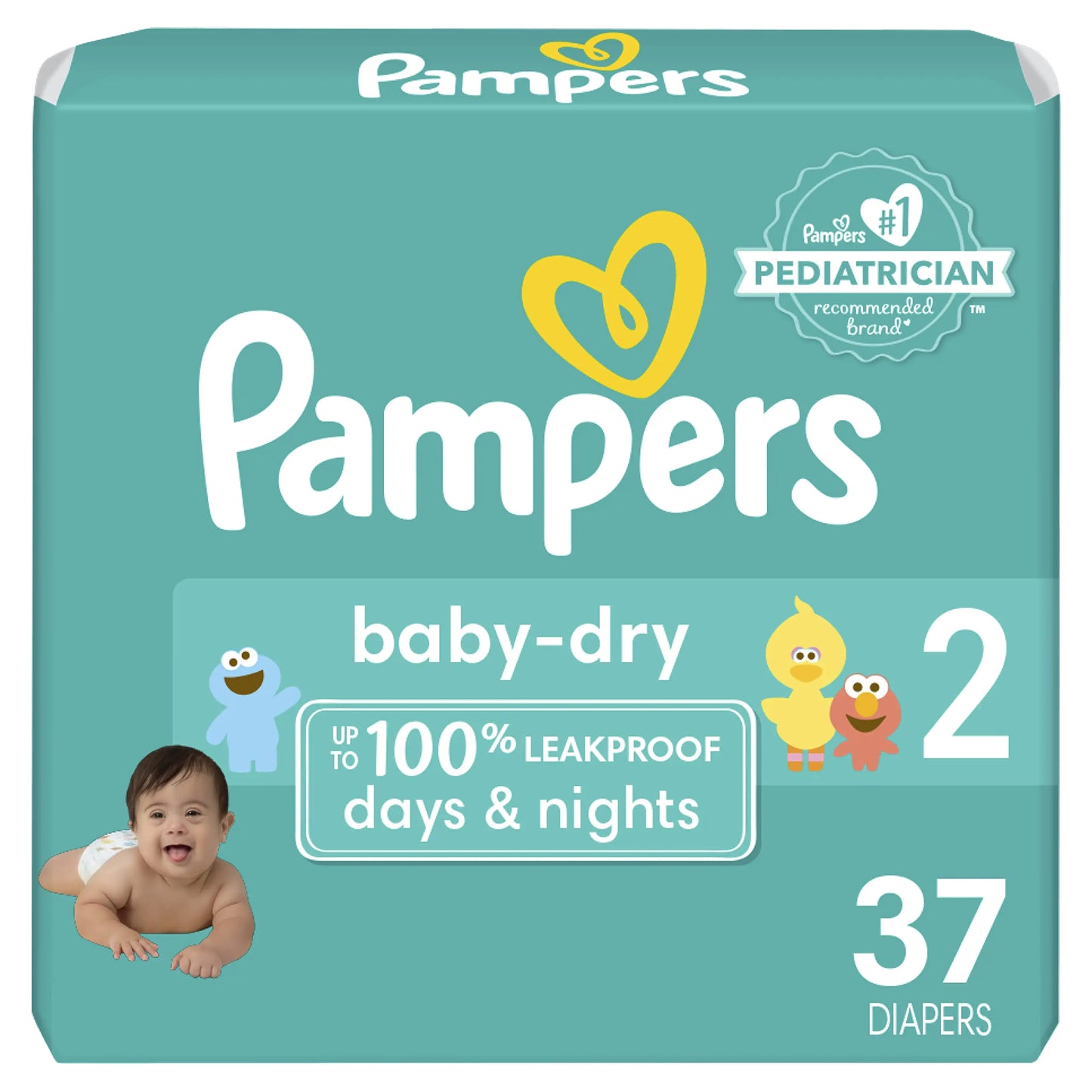 Pampers Baby Dry Diapers - Size 2 37 Count Absorbent Disposable Diapers